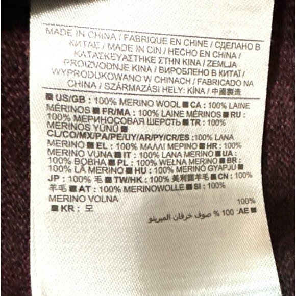 Banana Republic Mens Merino Wool V-Neck Sweater Large Burgundy Maroon Classic - Picture 8 of 10